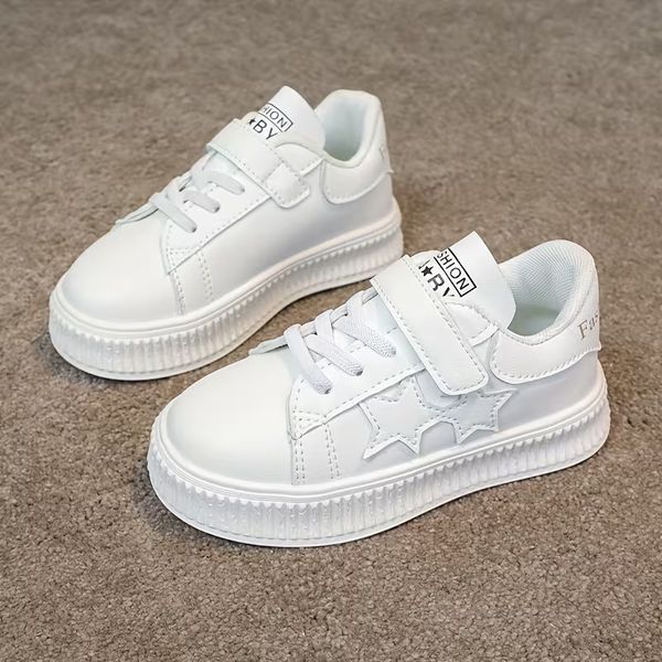 

Free shipping Kids White Sneakers Teenagers Fashion Casual Shoes for Boys Girls Breathable Non-Slip Comfortable Toddler Walking Shoes size22-36