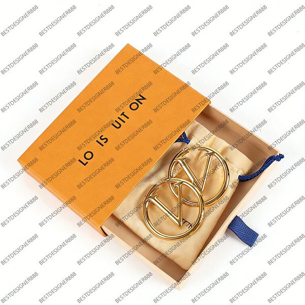 

Earrings Designer For Women 18k Gold Plated High Quality Luxury Branded Earrings Jewelry Gold Hoop Earring With Box 4CM Woman Jewelry Valentine's Day Gift