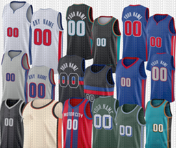 Pistons Custom Cade Cunningham Jalen Duren Tobias Harris Isaiah Stewart Duncan Robinson Kevin Huerter Ausar Thompson Ronald Holland II Paul Reed Basketball Jersey