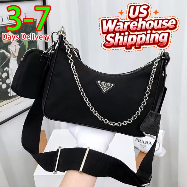 

Designer praraprara bag Luxury Bag Shoulder Bag Handbags Moon Bag Re edition Nylon Bag Underarm Bag Black Crossbody Bag Women handheld Bag High Quality Underarm Bag, #11