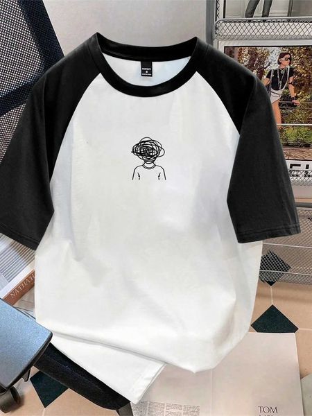 The new mens T-shirt for the summer 2025 features a st and breathable 3D pattern print for casual street and outdoor wear J260318