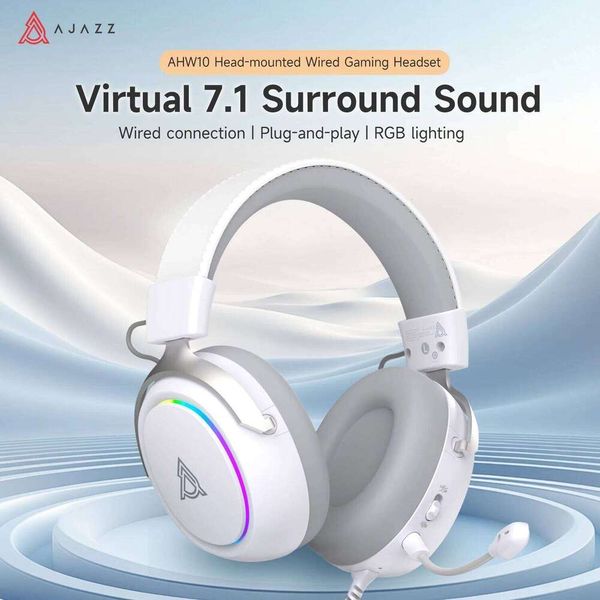 AJAZZ AHW10 Wired Noise-Canceling Gaming Headset 7.1 Sound 53mm Large Dynamic Driver Stereo Surround 26L0320