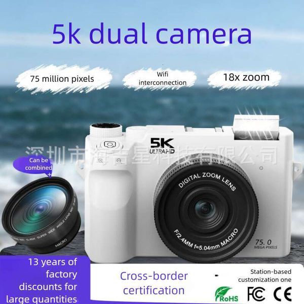 5k retro mirrorless for students, high-definition beauty dual-camera selfie home digital camera