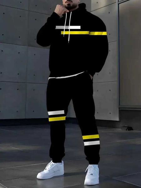 The new mens set for Spring and Autumn 2025 features a casual fashionable soft and comfortable 3D pattern print M260320