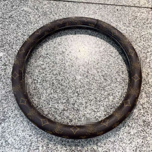 

Steering Wheel Covers New Leather Steering Wheel Cover Embossed Non-slip With Round D-shaped Handle, Color#1