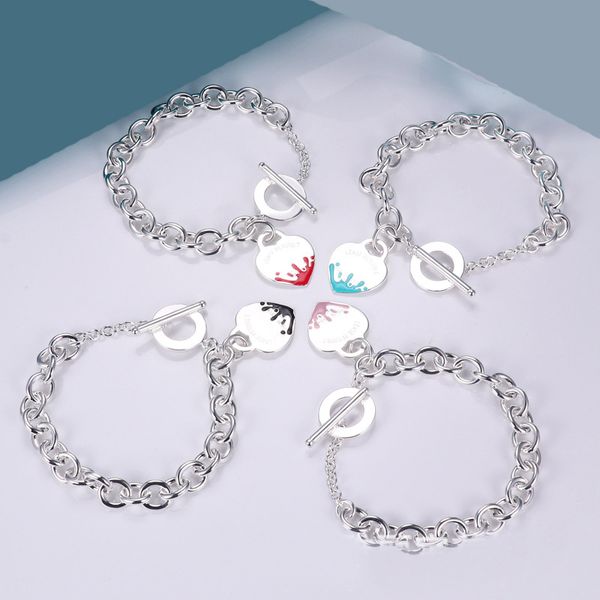 

Classic designer bracelet, enamel bracelet-O bracelet, heart bracelet, chunky chain bracelet, fashionable, birthday party gift, wedding jewelry