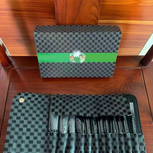 

Hourglass Makeup Brush Makeup brush set portable high-quality soft fiber hair leather material brush bag, Color#7