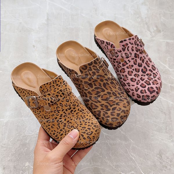 

Clog Slipper Designer Flat Cork Sandals Women Men Beach Slides Mules Double Buckle Genuine Leather Clogs Summer Casual Shoes Size 35-46, Red