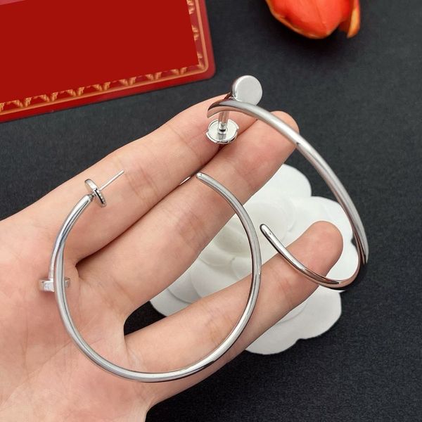 

Designer Earrings for Woman Luxury Diameter Circle Simple Gold Silver Hoop Earring Jewelry Womens Fashion Gifts Letter Design