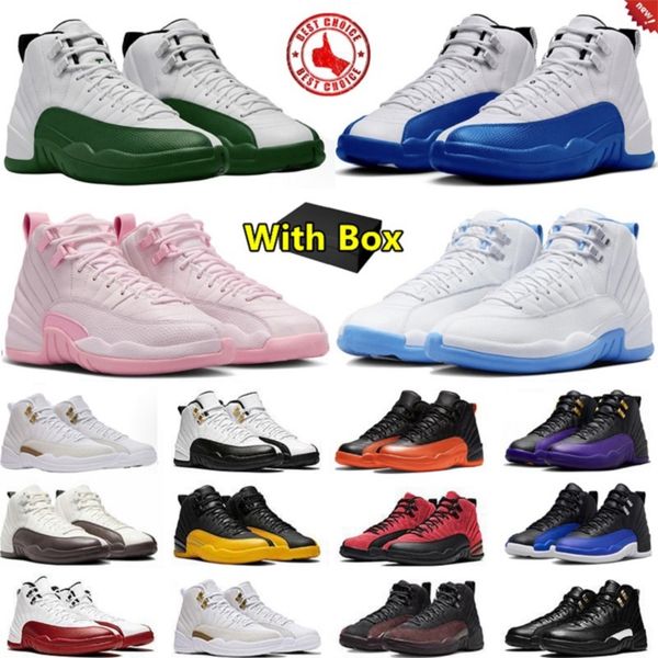 

2026 with box 12 12s mens basketball shoes Flu Game Blueberry Taxi Melo Pearl Pink fashion men women trainers sports sneakers sneaker designer flat platform shoe, Color#1