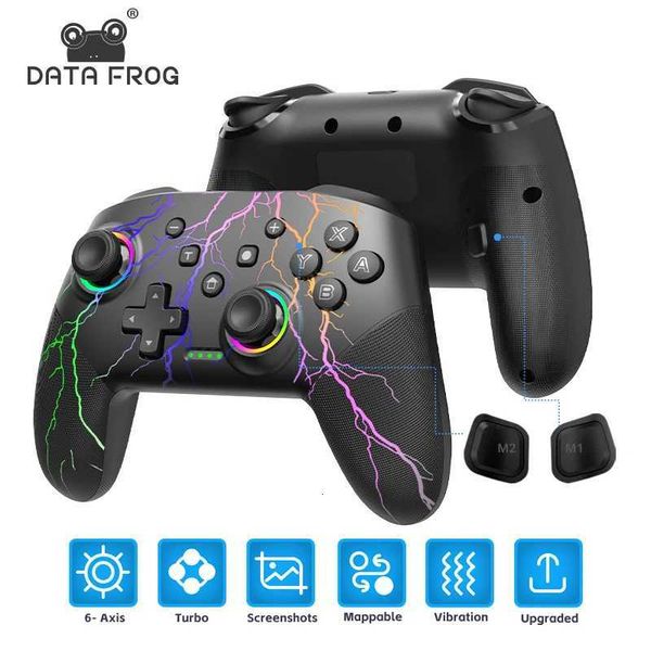 Wireless Controller For Switch OLED Console Pro Gamepad with Rechargeable Battery Programmable Turbo Function RGB LightT260319