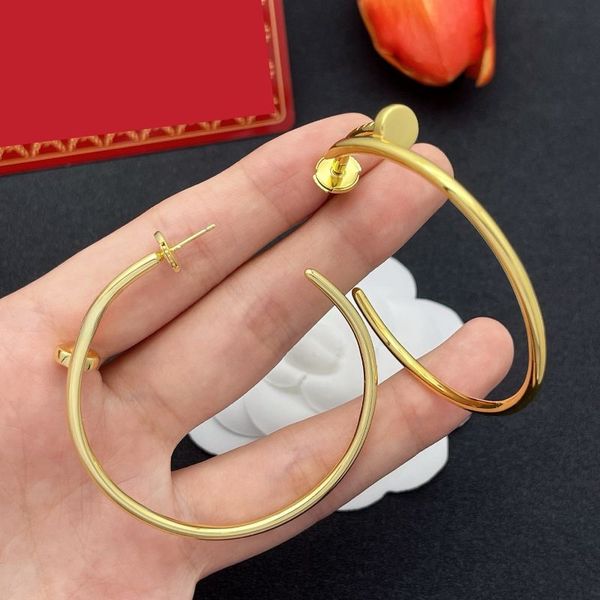 

Designer Earrings for Woman Luxury Diameter Circle Simple Gold Silver Hoop Earring Jewelry Womens Fashion Gifts Letter Design