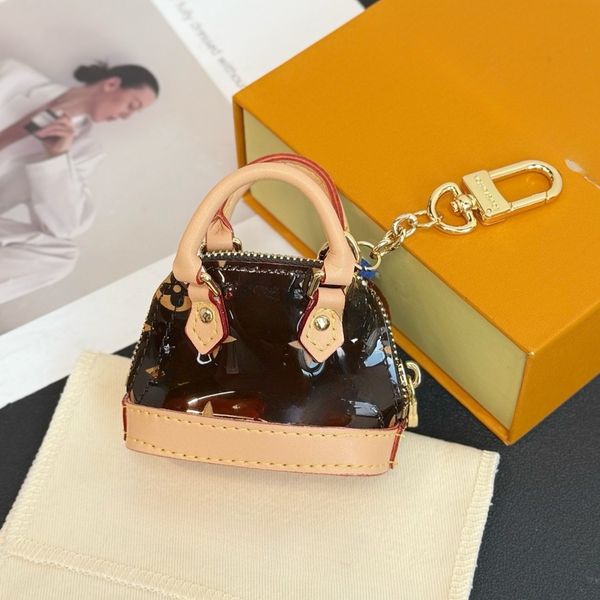 

Classic Bag Charm Key Holder Keychains Leather Pendant Key Case Purse Mini Bag Charm Car Keychain for Men Women Gift, 4 no box