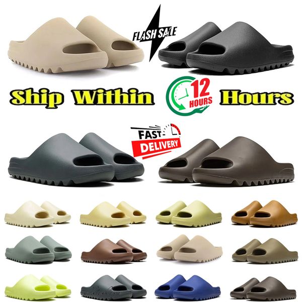 

Designer Slides Onyx Bone Sandals Women Mens Beach Sliders Sand Slippers Azure Flax Pure Resin Soot Core Shoes, Mx sand grey