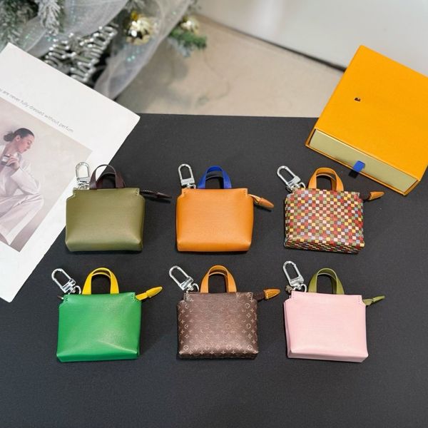 

Designer Keychain Mini Pouch Womens Luxury Keyring Classic Bag Charm Mens Fashion Key Chains Coin Pocket Bags Charm, 4 no box