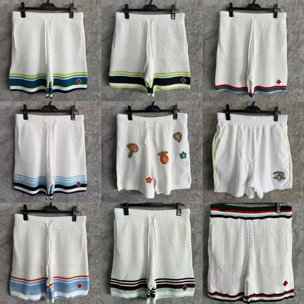 

26ss Casabalnc High-Quality Designer Casual Knit Straight Shorts New Trendy Unisex Button Wool Knitted Cardigan Sweater Set Summer Short Sleeve Polo Shirt Coat Tops, Yellow