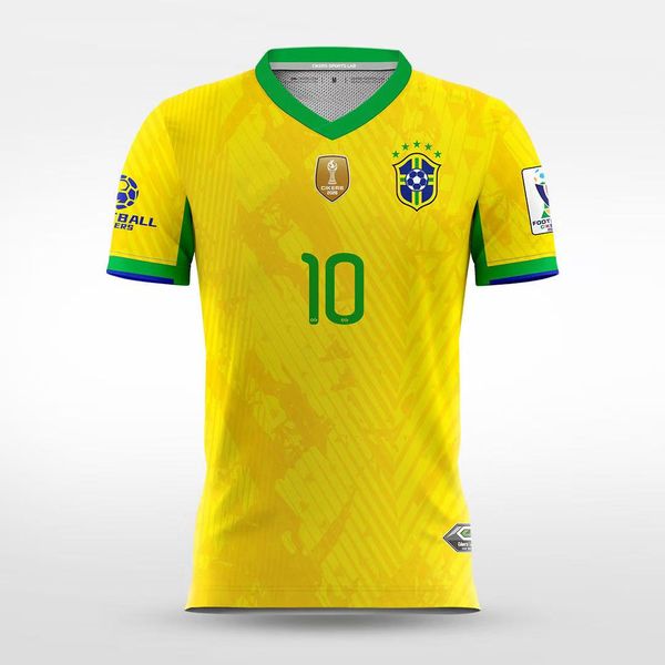 

Brazil 2026 Home Soccer Jersey Neymar #10 Vini Jr #11 National Team Football Shirt Men Kids Breathable Fan Version, Orange
