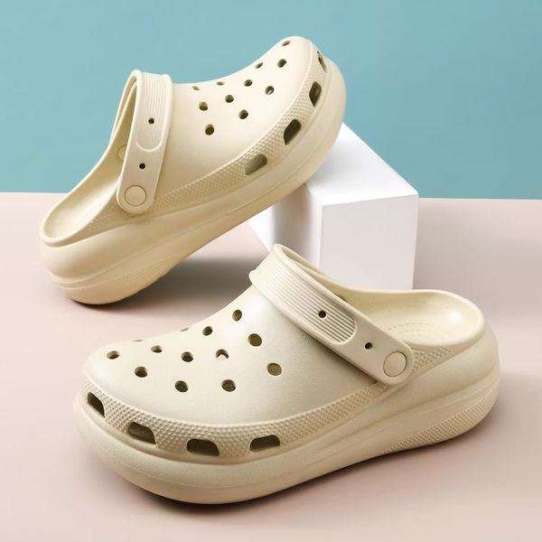 

Kids Clogs Unisex Platform Clogs Sandals Beige EVA Non-Slip Slippers with Adjustable Strap for Beach Pool Indoor Outdoor Casual Walking Free shipping Size 36-41
