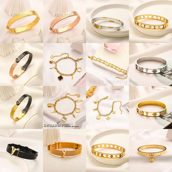 

Designer classic bracelet cuff ornaments 18k stainless steel jewelry fashion jewelry holiday birthday gift Christmas gift jewelry accessories