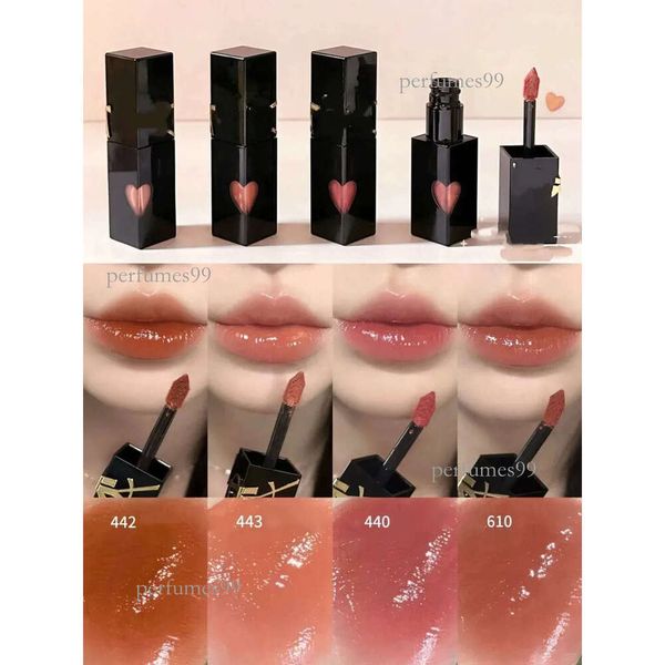 

Makeup Brand Embossed Black Tube Heart-shaped Lip Gloss Red Matte And Lustre Lipstick Rouge A Levres 5.5ML Lips Cosmetic, Mixed color