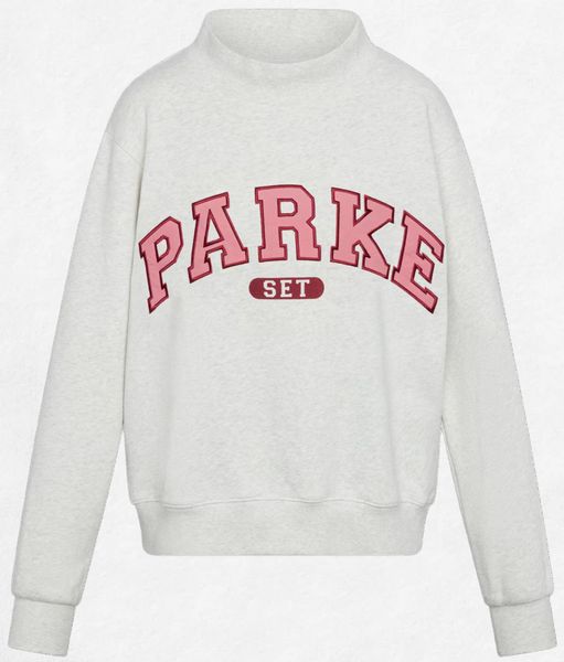 

2026 High-Quality Parkes Sweatshirt Women's Luxury Designer Cotton Casual Hoodie Sweater New Trendy Letter Print Parked Crewneck Hooded Casual Pullover Jumper Tops, Champagne