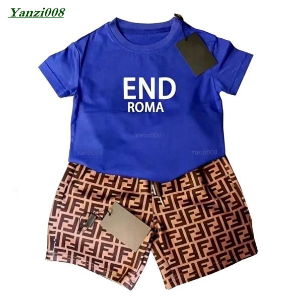 

Summer Brand Kids Designer Clothes Boys Clothes Sets Cotton T-shirt Shorts 2Pcs/Set Kids Clothing Sets Baby Boys Girls Clothing Sets Designer Toddlers Clothes Suits, Gray -f