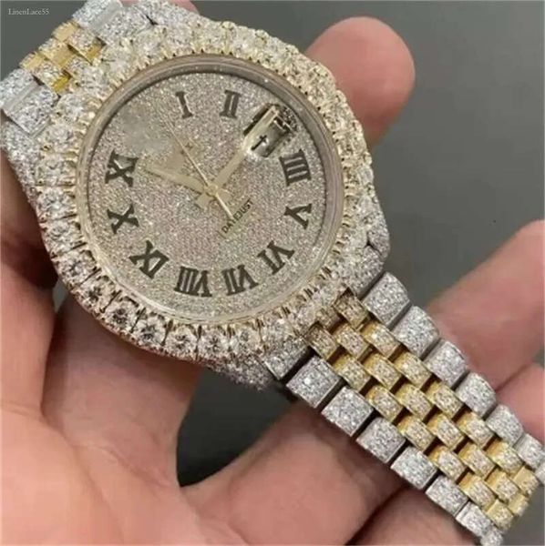 mossanite watch Full Diamond Men Women Designer iced out watch moissanite Hip Hop Quartz Watches with Multifunctional Luxury moisanite watch cf8