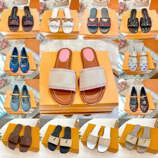 

Denim Designer Slippers Pool Pillow Slides Summer Cotton Fabric Leather Casual Shoes Man Black Scuff Flat Sandals Mules Sunset Padded Women Fashions, Color#5