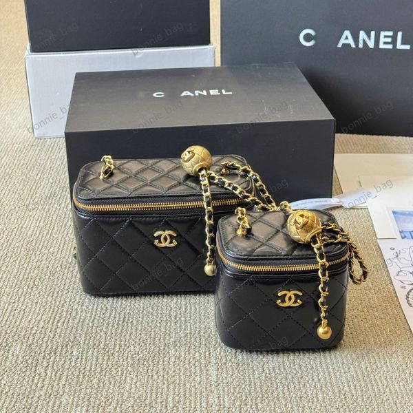 

0high quality with makeup mirror bags designer bag Black diamond grid shoulder bag makeup bag cosmetic bag case mini bags with crossbody bag, #-12