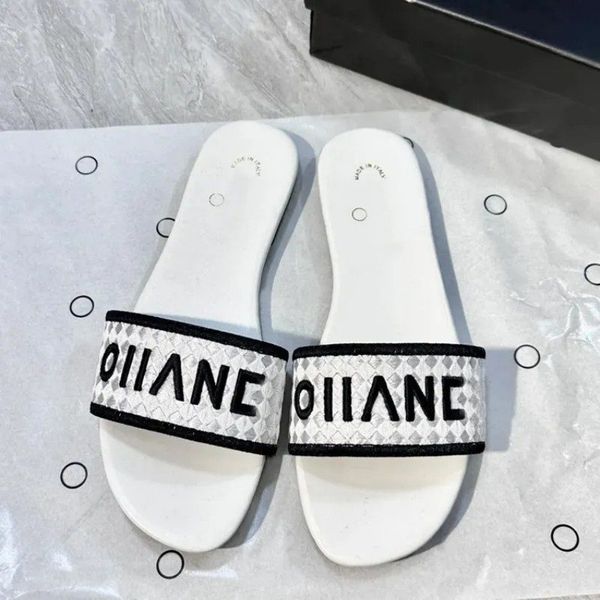 

Designer shoes Women slides Designer Sandals lambskin Slippers Leather Summer Flat fashion Slipper Weaving shoe upper beach woman Slippers AAA Paris Shoe Size 35-42, Grey