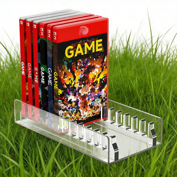 WACO Acrylic Nintendo Switch & Switch 2 Game Card Stand - Clear Game Storage Organizer Case Upgraded Compatible Game Display Holder Fits up to 12 Games Box