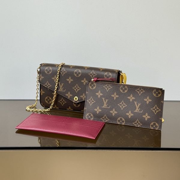 

M61276 Genuine Leather Purses envelope bag Multi Felicie Pochette CrossBody hand bag luxury Designer Clutch satchel mens Vintage Wallets Evening Bags mini bags, L-13