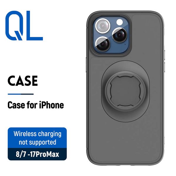 

Bike Cycling Phone Case with Lock-in Design, Compatible with Quad-lock Mounts, Motorcycle Phone Holder for iPhone 17/16/15/14/13/12 Plus/Air/Pro Max, Black