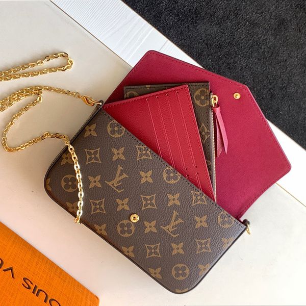 

2026 10A Designer Shoulder Bags 3/p Set Top Luxury Designer Wallet Shoulder Bag Women Classic Flower Pochette Felicie Bag Leather Clutch Tote Messenger bags, L-14