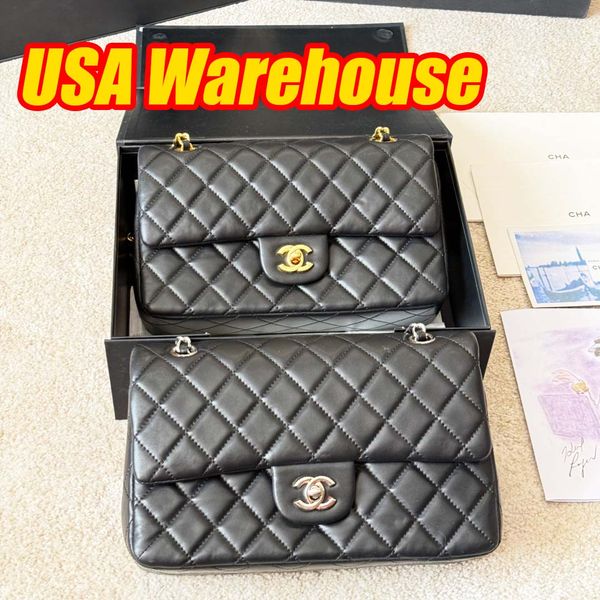 

High Quality Designer Bag Shoulder Ladies Fashion Gold Clasp Chain Shoulder Embossed Cowhide Caviar Flap Wallet Designer Crossbody Bag Medium Luxury Bags 5S, #40