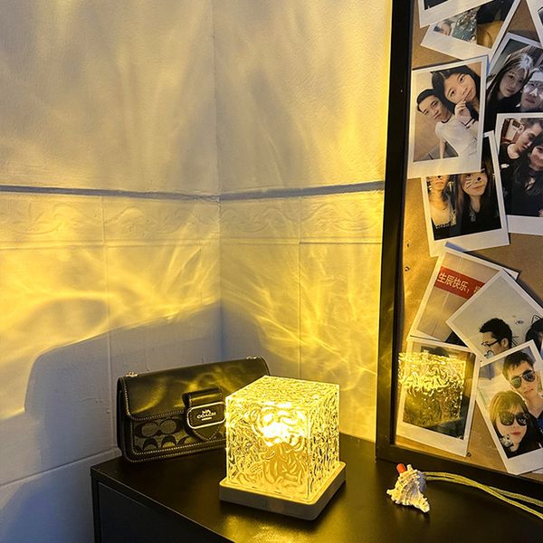 

Dynamic Water Ripple Atmosphere Night Light Touch Control RGB Colorful Table Lamp