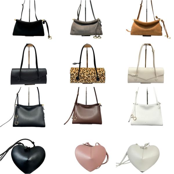 

Top Quality designer bag Luxury Bag Le Clicks Bag Suede Bag Real Leather Shoulder Bag Womens Underarm Crossbody Bag Baguette Bag Le Teckels Bag Heart shaped Coeur bag, Beige