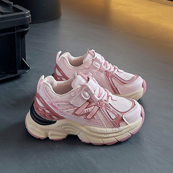 

Fashion Kids Chunky Sneakers Girls Pink Mesh Non-Slip Casual School Casual Shoes for Toddler Little Kid Daily Walking Free shipping, Gray