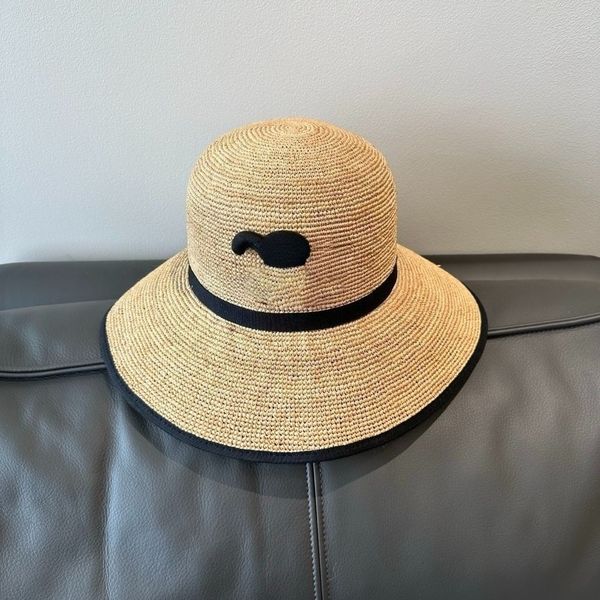 

Hats Designers Women Spring Hat Designers Woven Grass Wide Brim Fisherman Chapeau Breathable Sunscreen Large Beach Vacation Summer, Black