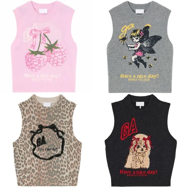 

New Women Knitted Vest Hollow Out Vests Wool Pullover Fashion Sweater Cotton Outwears, Blue