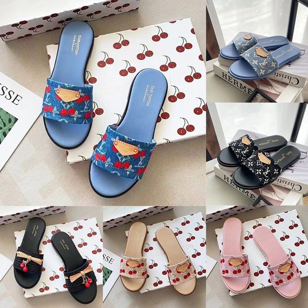 

designer Slippers Women sandals new cowboy flat slippers old flower brown sandals summer beach slides genuine leather sandals classic designer shoe size 35-42, #3