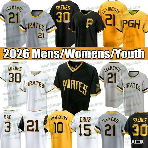 30 Paul Skenes 2026 City Connect Pirates Baseball Jerseys 21Clemente Henry Davis Bryan Reynolds Oneil Cruz Mitch Keller Jason Bay Jose Urquidy Brandon Lowe Ozuna