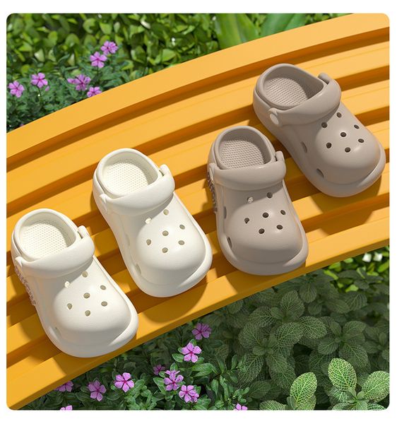 

Men Women Non-slip Slippers Solid Slide Suitable Children Outdoor Sandals Breathable Eva Shoes Thick-soled Garden Shoes Free shipping Size 24-41, Beige