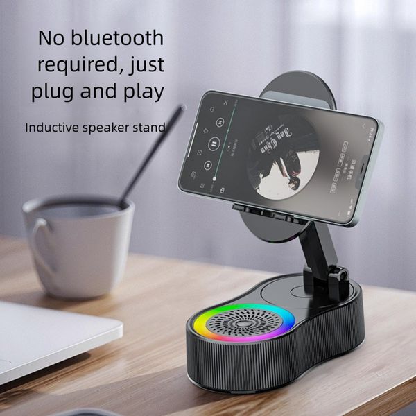New induction phone holder, power bank, wireless Bluetooth speaker, desktop live broadcast speaker