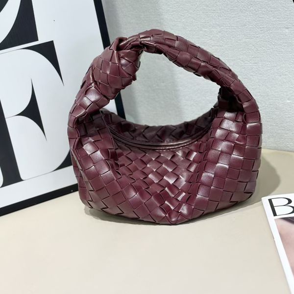 

BBV Designer Bag 18CM or 26CM Madam Single Shoulder Leather Weave Soft and Non Slip Grip Lightweight Capacity Weaving Horn Shaped Cloud Shaped Dumplings Cross Body, #-7