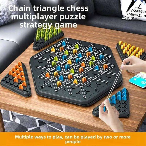 Chain Triangle Chess Board Game|2-Player Parent-Child Duel|Logic Thinking Educational Toy|Desktop Brain Teaser for Kids Ages 6+