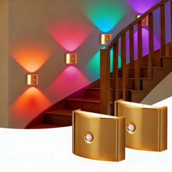

Rechargeable Motion Sensor RGB Wall Night Light for Hallway and Bedroom