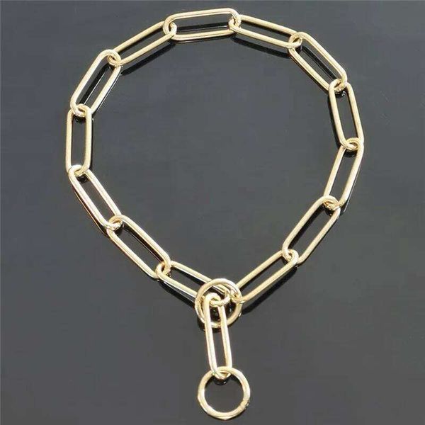 Classic Show Quality Strong Solid Copper Leash Dog Collar Brass P Chain Special For Middle Giant Dogs 26H0328
