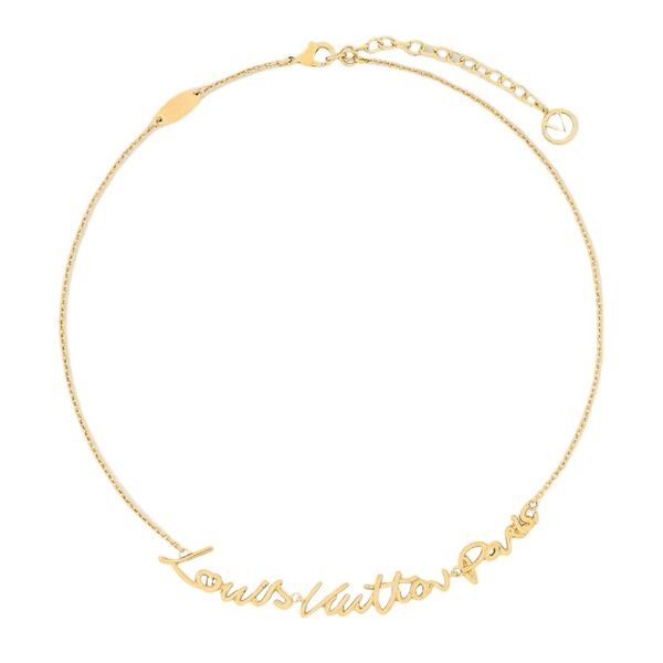

New 18K Gold Plated Script Necklace for Women Designer High Quality Pendant Necklace Handwritten Letter Chain Necklace Holiday Gift Minimalist Couple Jewelry