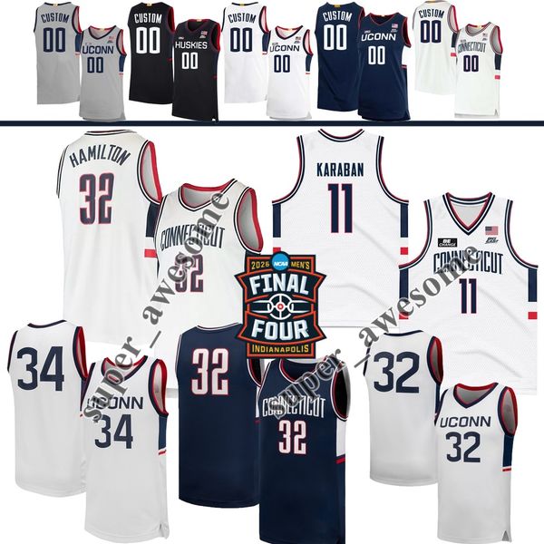 2026 Final Four UConn Huskies Basketball Jersey Alex Karaban Tarris Reed Jr Solomon Ball Braylon Mullins Sarah Strong Azzi Fudd Stephon Castle Paige Bueckers